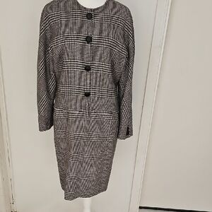Oscar de la Renta VINTAGE Black and White Long Sleeve Dress